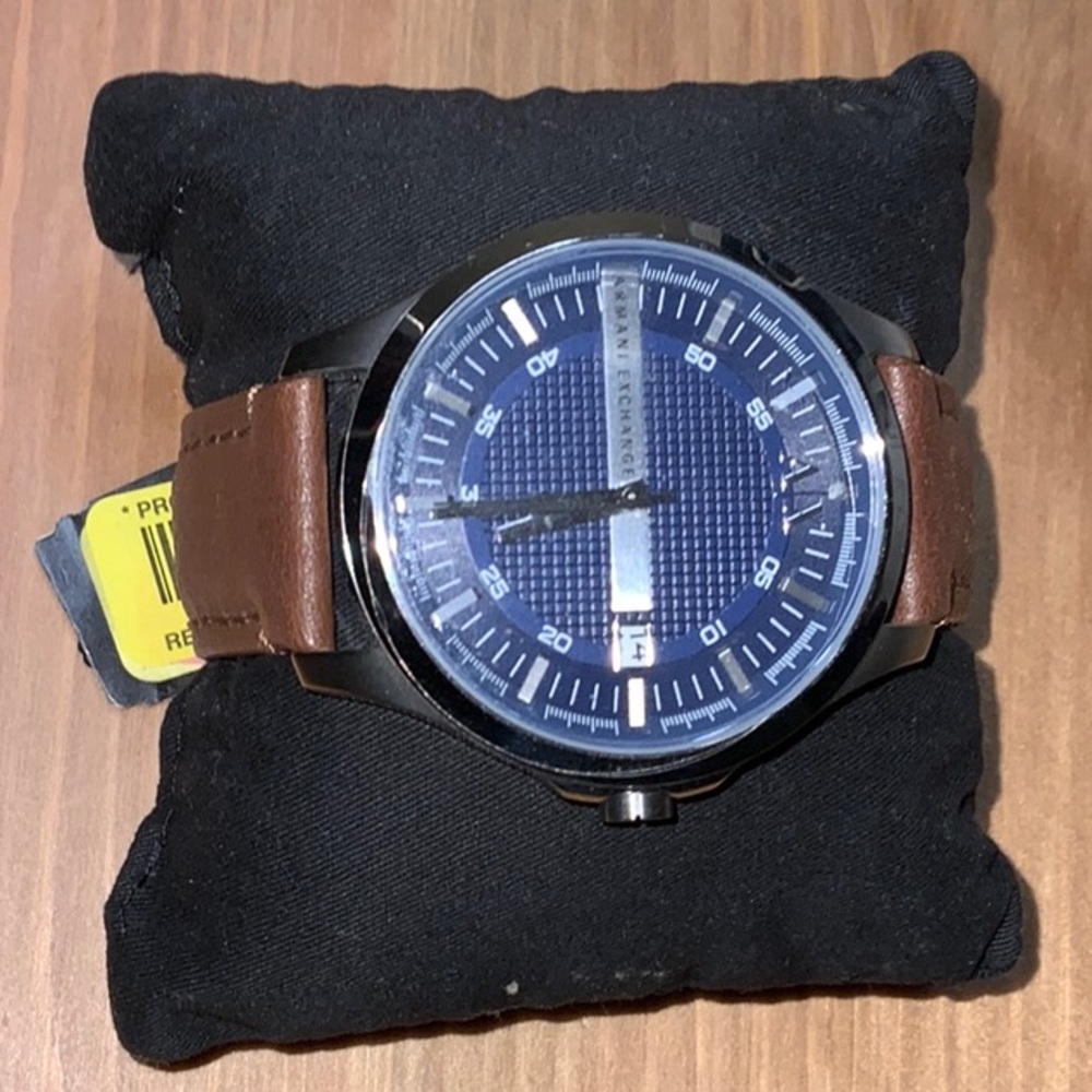 ARMANI EXCHANGE Navy Dial Brown Leather Men Watch